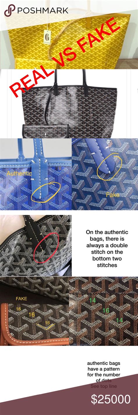 goyard real vs fake tote|genuine goyard bag.